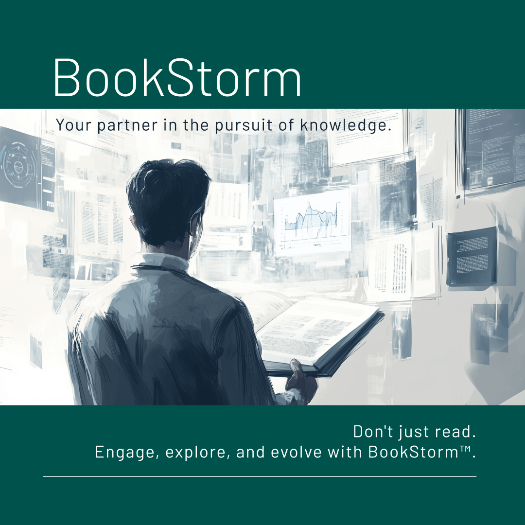 An imaginary ad for a product called BookStorm